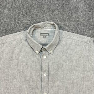 Ash & Erie Shirt Mens XL Gray Solid Flannel Button Front Long Sleeve Casual